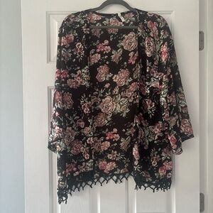 Live 4 Truth Black Floral Wrap with Pink and Cream Blooms